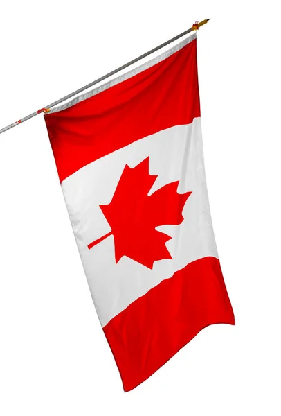 Государственный флаг Канады изолирован на белом фоне — стоковое фото