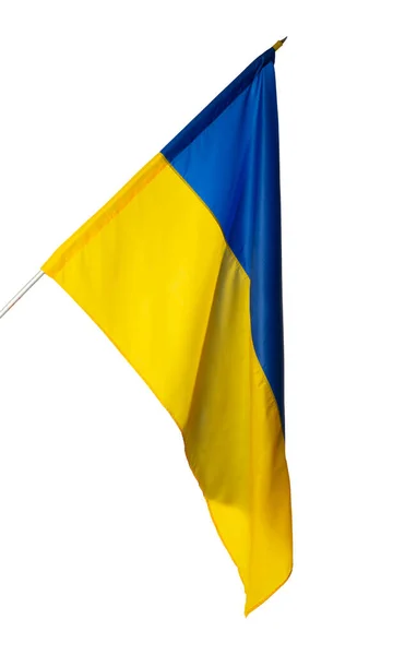Государственный флаг Украины изолирован на белом фоне — стоковое фото