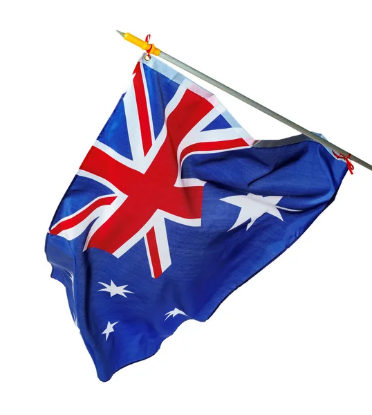 Εθνική σημαία της Αυστραλίας απομονωμένη σε λευκό φόντο — Φωτογραφία Αρχείου