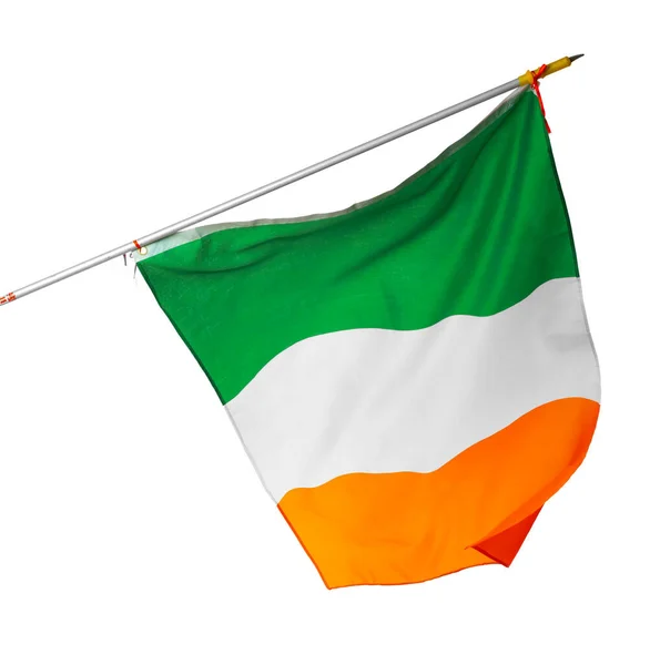 Bandera nacional de Irlanda aislada sobre fondo blanco — Foto de Stock