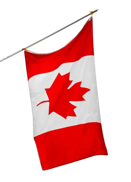 Nationale vlag van Canada geïsoleerd op witte achtergrond — Stockfoto