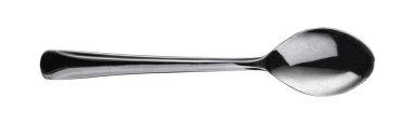 Plastik siyah kaşık beyaz arka planda izole edilmiş.