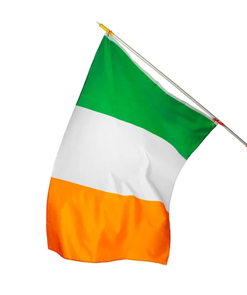 Bandeira nacional da Irlanda isolada sobre fundo branco — Fotografia de Stock