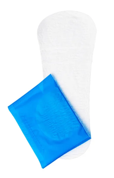 Almohadillas higiénicas para mujer aisladas sobre fondo blanco —  Fotos de Stock