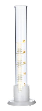 Beyaz arkaplandaki sıvılar için laboratuvar camları