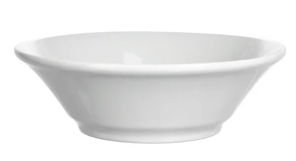 흰 바탕에 분리되어 있는 세라믹으로 된 흰 그릇 — 스톡 사진