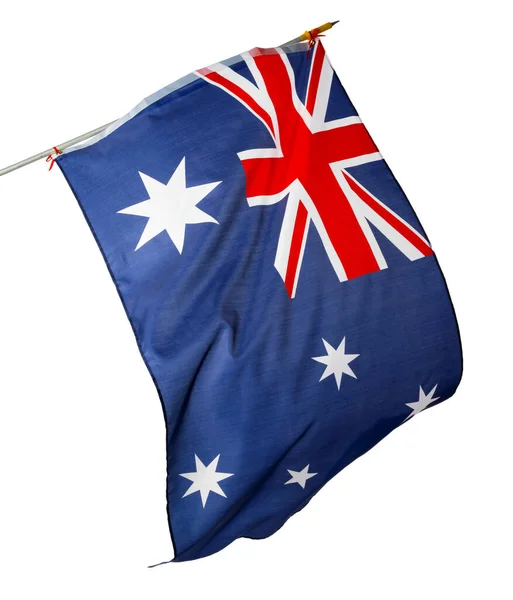 Bandeira nacional da Austrália isolada sobre fundo branco — Fotografia de Stock