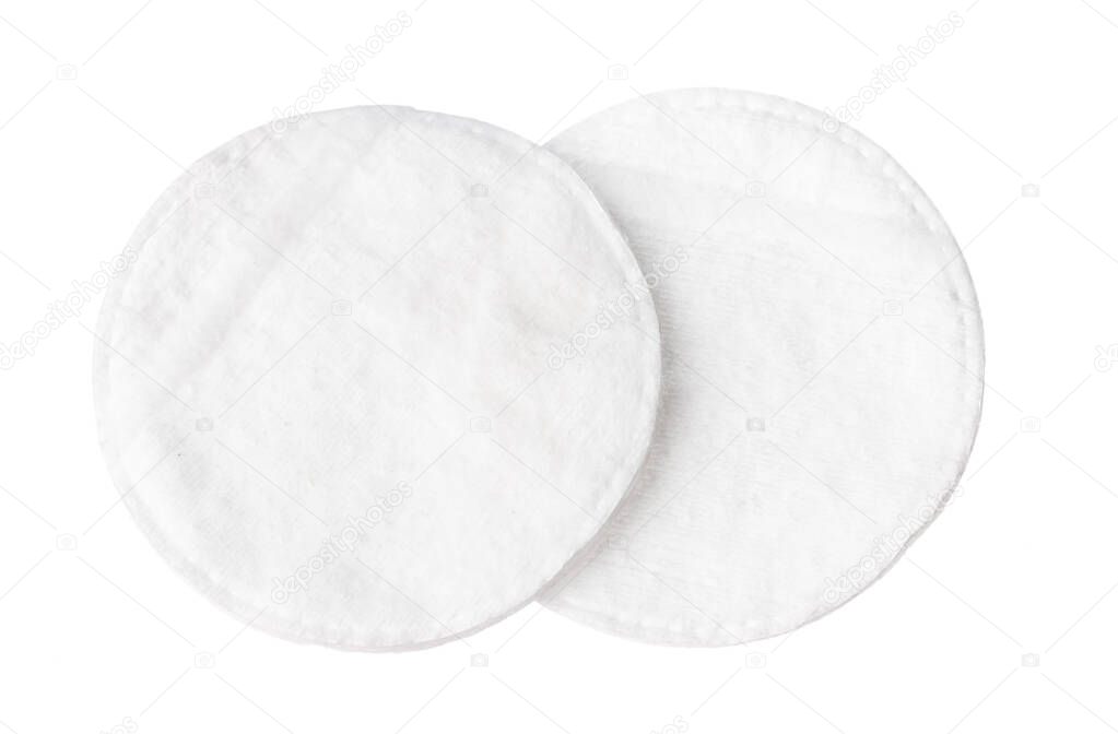 Cotton pads for skin isolated on white background