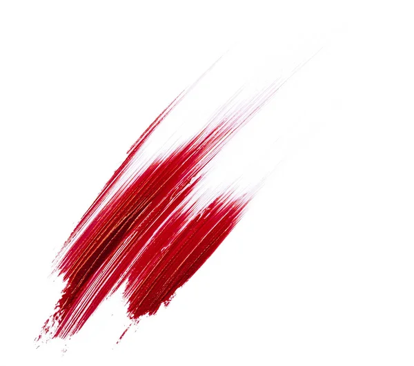 Manchas de borrão de batom vermelho isoladas em branco — Fotografia de Stock