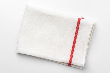 Mutfak örtüsü beyaz arkaplanda izole edildi, kapat