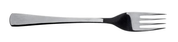 Zilveren vork geïsoleerd op witte achtergrond close-up — Stockfoto