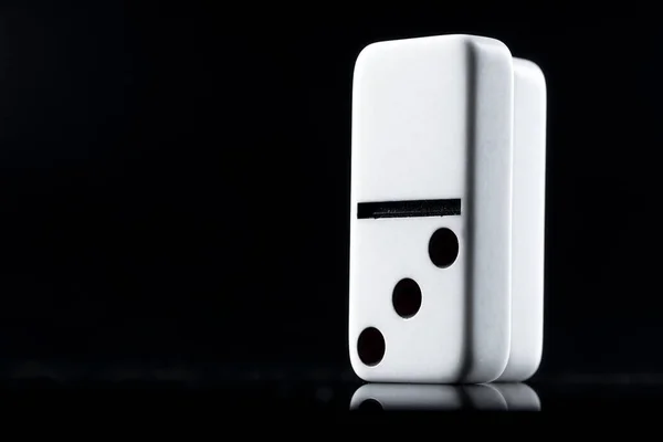 Close up of Domino pieces on black background — Stock Photo, Image