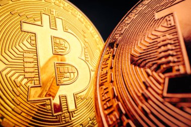 Bitcoin kripto para biriminin fotoğrafını kapat