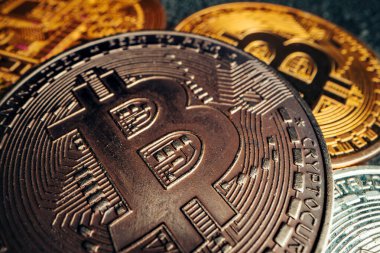 Bitcoin kripto para biriminin fotoğrafını kapat