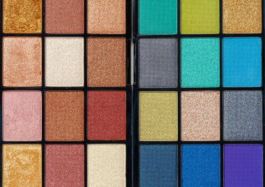 Renkli göz farı paletleri uydur, kapat