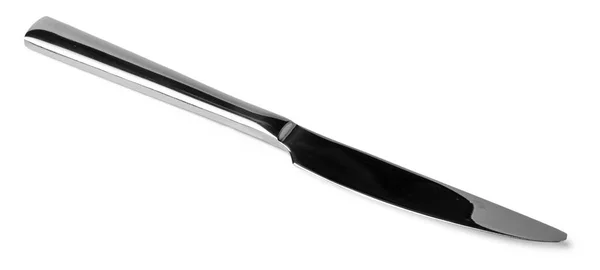 Srebrny nóż jadalny izolowany na białym tle — Zdjęcie stockowe