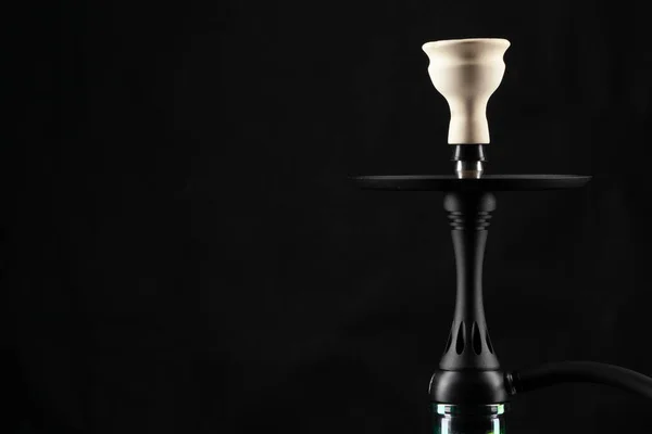 Ceramic tobacco bowl of hookah on black background — Stock Photo, Image