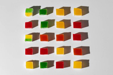 Kare şekilli Türk Lokum tatlıları yakın plan