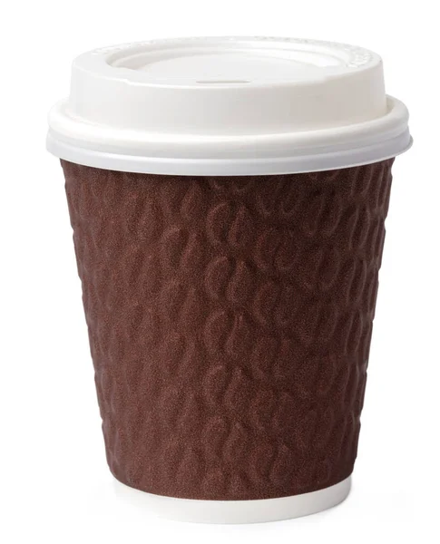 Papiertasse Kaffee isoliert auf weißem Hintergrund — Stockfoto
