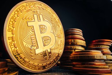 Bitcoin kripto para biriminin fotoğrafını kapat