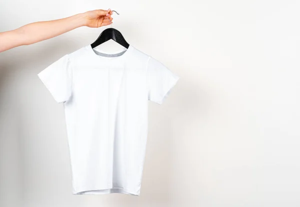 Close up of a white color t-shirt — Stock Photo, Image