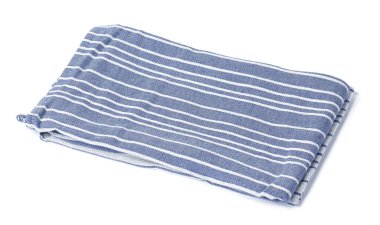 Mutfak havlusu beyaz arkaplanda izole edildi, kapat