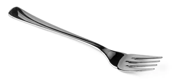 Stříbrná jídelní vidlička izolované na bílém pozadí — Stock fotografie