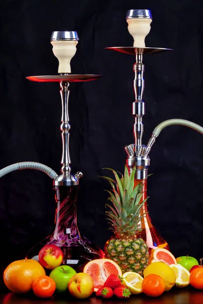 Fruit flavor hookah isolated on black background — Stock Photo, Image