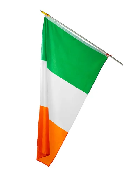 Bandera nacional de Irlanda aislada sobre fondo blanco — Foto de Stock