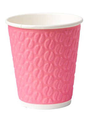 Beyaz arka planda izole edilmiş bir fincan kağıt kahve.