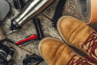 seyahat ekipmanı araçları, yukarıdan görünüm