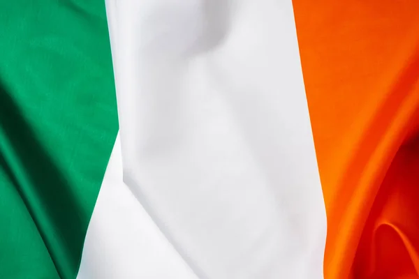 Drapeau national textile de l'Irlande gros plan — Photo