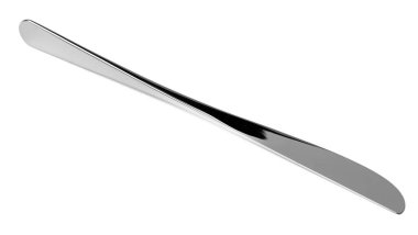 Beyaz arka planda izole gümüş yemek bıçağı