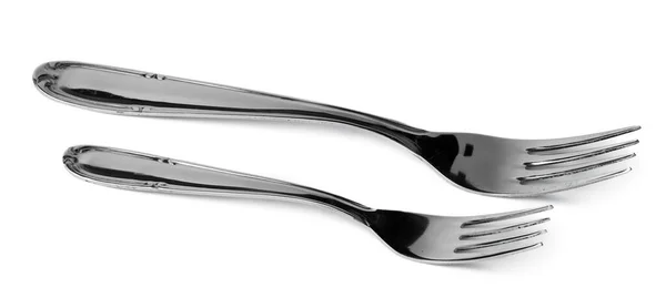 Conjunto de garfos de jantar isolados no fundo branco — Fotografia de Stock