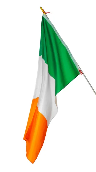 Bandiera nazionale dell'Irlanda isolata su sfondo bianco — Foto Stock