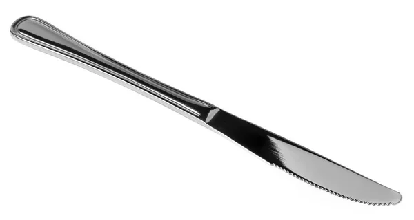 Silver dining knife isolated on white background — Stock Photo, Image