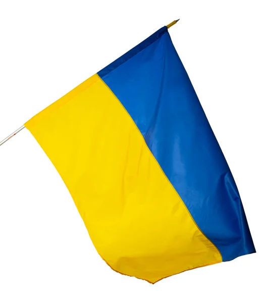 Государственный флаг Украины изолирован на белом фоне — стоковое фото
