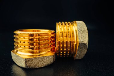 Metal altın su borusu parça makro