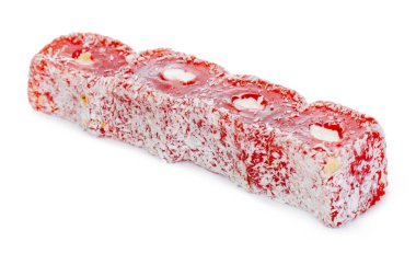 Kırmızı Türk Lokum Tatlıları Beyazlar üzerinde izole