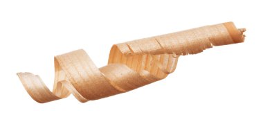 Beyaz arka planda izole edilmiş sarmal ahşap tıraş