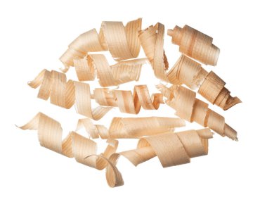 Beyaz zemin üzerinde izole ahşap bukleleri