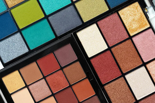 Make up colorful eyeshadow palettes, close up