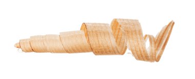 Beyaz arka planda izole edilmiş kıvırcık ahşap