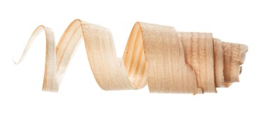 Beyaz arka planda izole edilmiş kıvırcık ahşap