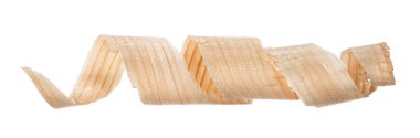 Beyaz arka planda izole edilmiş kıvırcık ahşap
