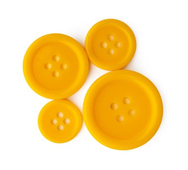 Beyaz arkaplanda izole edilmiş büyük plastik kıyafet düğmesi