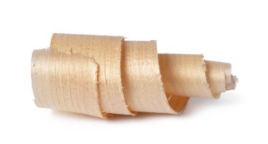 Beyaz zemin üzerinde izole ahşap talaşı