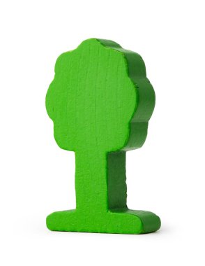 Ağacın ahşap figürü beyaz üzerine izole edilmiş