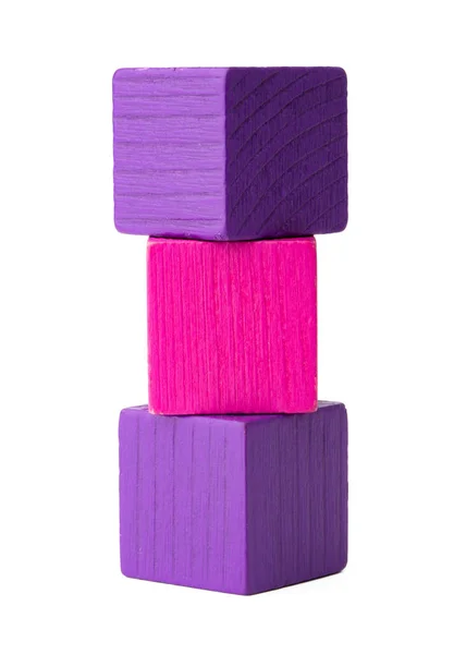 Pedaços de construtor de brinquedos coloridos isolados em branco — Fotografia de Stock