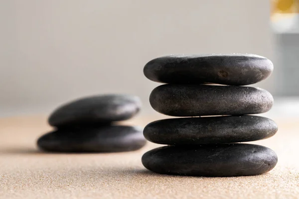 Japanese zen garden meditation stone in sand